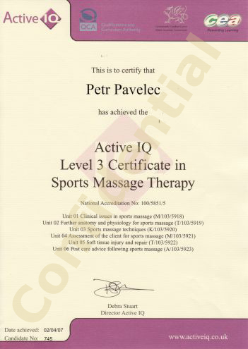 certificate of sports